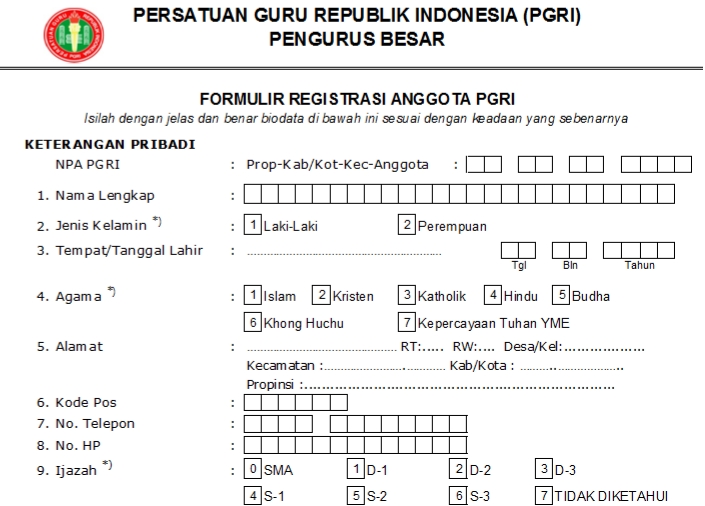 Pendaftaran PGRI Jambi - Persatuan Guru Republik Indonesia Cabang Jambi